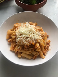 Una foto de Macarrones con soja texturizada