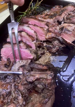 A picture of BBQ butterflied spring lamb.