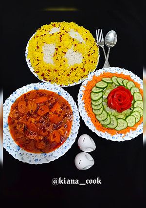 عکسی از دستور ❤خورش مرغ و هویج😋😍