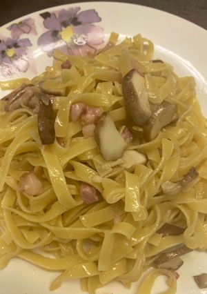 Foto di Tagliatelle ai porcini e pancetta