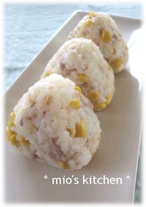 A picture of Tuna Mayo & Corn Onigiri.