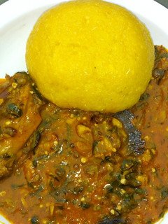 A picture of Ogbono and okro soup.