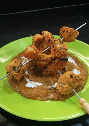 A picture of Roasted Butter Chicken..in YUMMY gravy # chicken gravy.