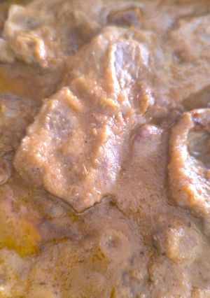 Una foto de Filetes de cabeza de lomo con salsa de verduras