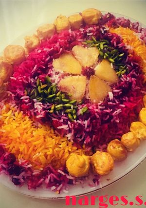 عکسی از دستور آلبالو پلو با فیله مرغ😋