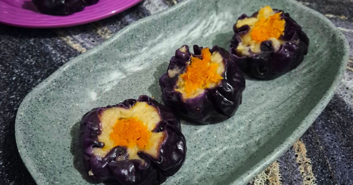 Dimsum Siomay Keju kulit Ungu Kukus Anak SD bisa buat kesukaan anak kecil