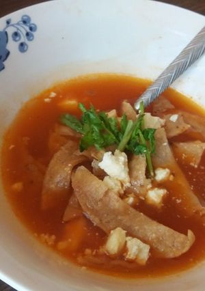 A picture of Chicken Tortilla Soup.