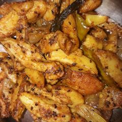 A picture of Crispy Masala Arbi.