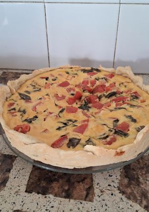 Una foto de Tarta caprese