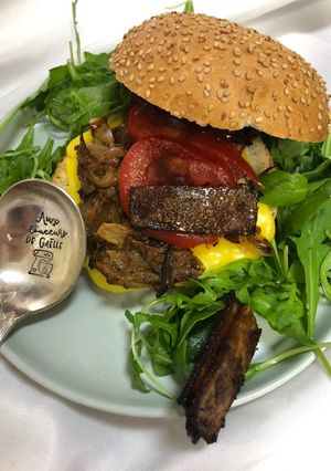Une photo de Burger vegan façon pulled pork