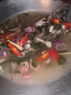 Gambar Ikan siakap masak asam @ ala2 stim
