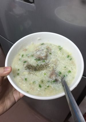 Hình của món Cháo sườn đậu xanh.