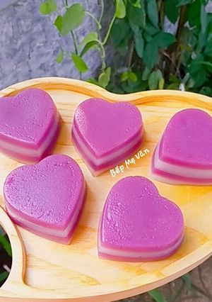 A picture of Purple Sweet Potato Steamed Layer Cake (Bánh Da Lợn Khoai Lang Tím) 💜.