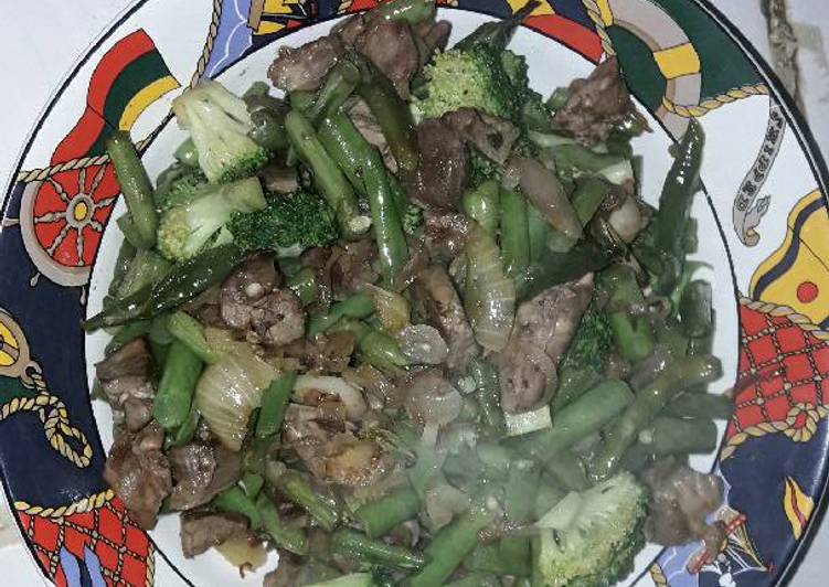 Cara Membuat Oseng buncis brokoli ati ampela, Anti Gagal