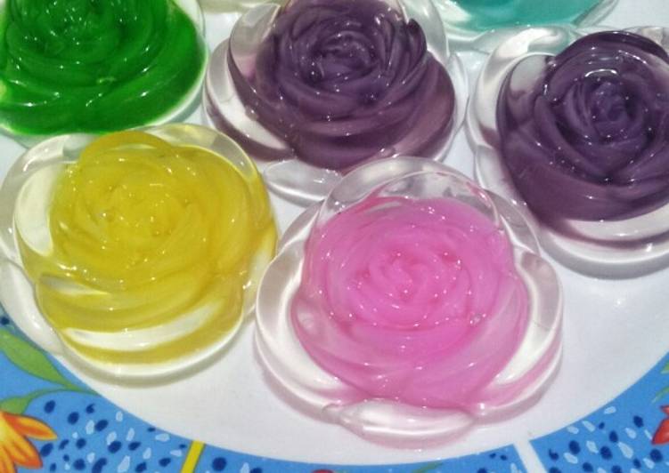 Langkah Mudah untuk Menyiapkan Puding mawar kaca, Enak Banget