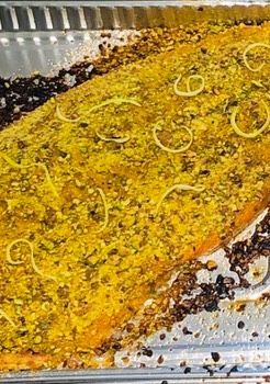 A picture of Lemon Pistachio Crusted Salmon.