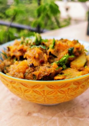 A picture of Halwai Style Kaddu ki Sabzi.