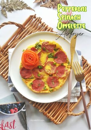 Foto resep PEPPERONI SPINACH OMELET AIRFYER