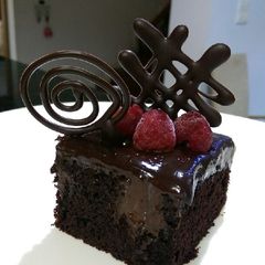 A picture of Chocolate poke cake.