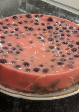 Una foto de Tarta de arándanos sin horno