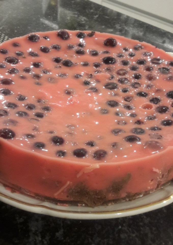 Una foto de Tarta de arándanos sin horno