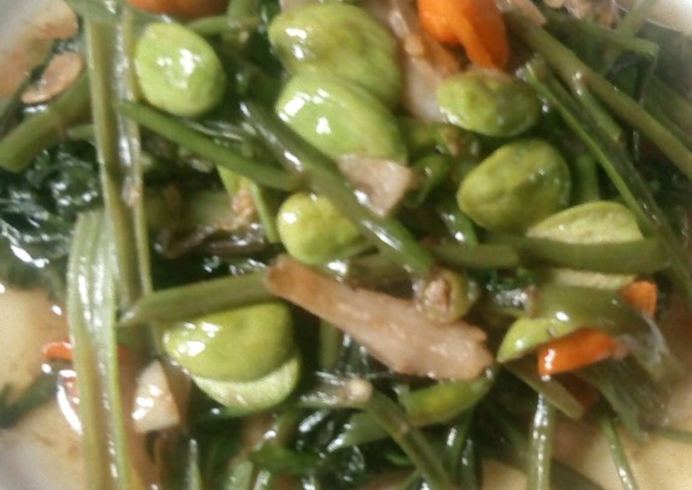 Tumis kangkung Petai Teri pedas
