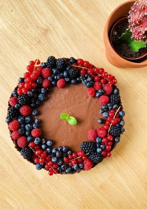 Foto resep Raw Vegan Alpukat Chocolate Mousse Tart (tanpa oven)