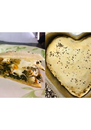 Una foto de Tarta de verduras en forma de corazón