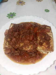 蕃茄肉醬燒豆腐(一鍋到底) 的食譜成品照片