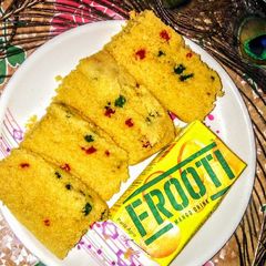 A picture of Custard semolina tutti frutti cake.