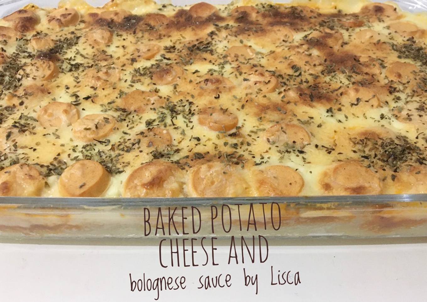 Baked potato cheese and bolognese sauce