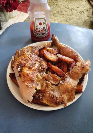 A picture of Chick. Juice deep fried Chips with Chick.