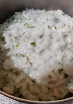 Foto resep Nasi Tim Ayam Bayam utk Baby AL 1+