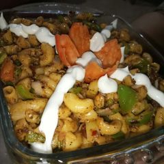 A picture of Chinese vegis pasta.