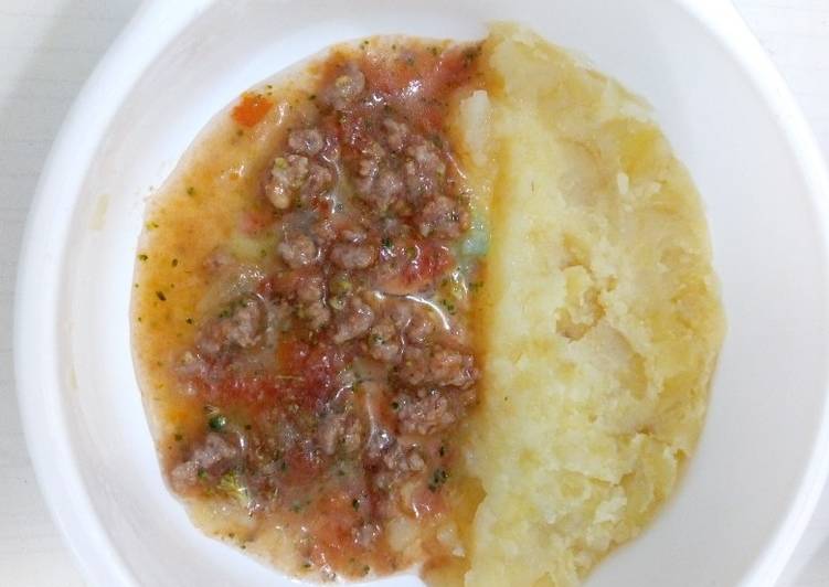 Resep: Mpasi 7m+ Mashed potato bolognaise yang Gurih