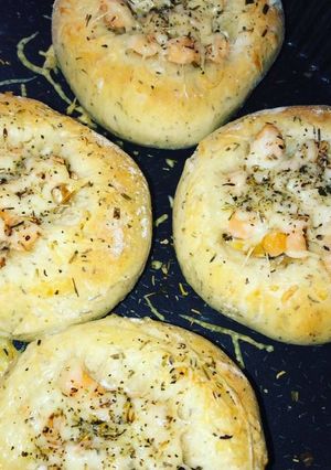 Une photo de Puits moelleux au saumon champignons