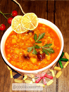 عکسی از دستور خوراک دال عدس (غذای فوری و ساده)