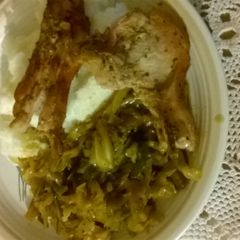 Brinjal cabbage with pork A picture of Brinjal cabbage with pork.