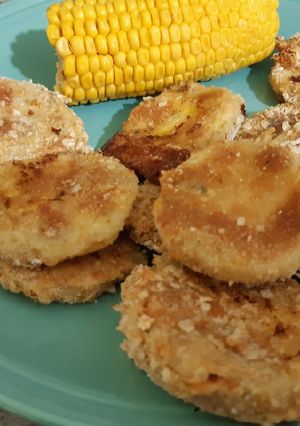 Una foto de Zapallito zuchinni relleno de queso fácil