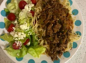 Una foto de Spaghetti con carne molida
