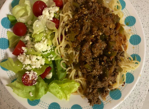 Una foto de Spaghetti con carne molida