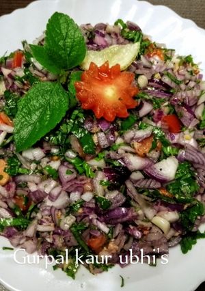 A picture of Zesty celery tomato ginger Salsa: A fresh Desi - style garden salsa.
