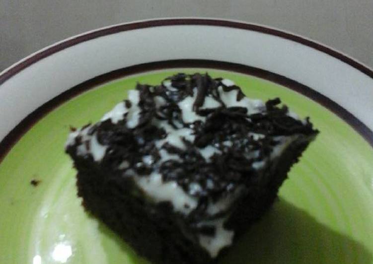 brownies cokelat teflon ga pakek ribet (no mixer)