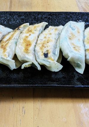 A picture of Our Homemade Gyoza.