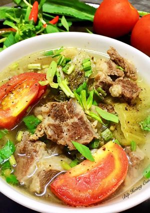Hình của món Canh Cải Chua Thịt Bò.