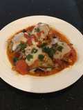 Eggplant Rolled with Ham and Cheese