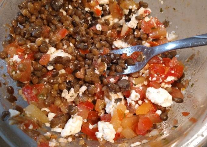 Recipe of Quick Tj's bruschetta with feta cheese and lentil