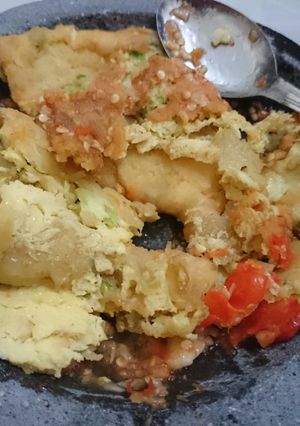 Foto resep Telur geprek rasa ayam fillet
