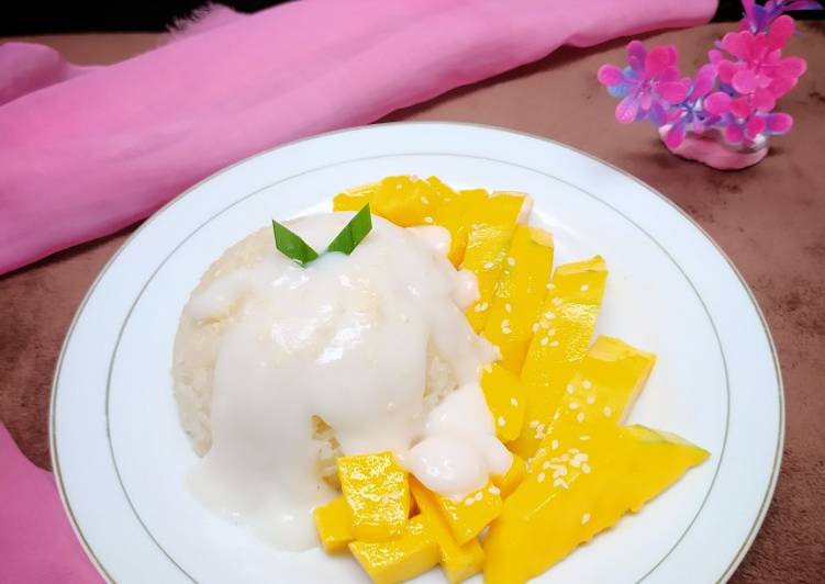 Langkah Mudah untuk Membuat Mango sticky rice with fibercream, Enak Banget