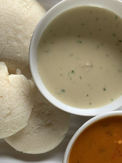 A picture of Idli sambar.